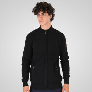 262KNIT-8077 KNITS FULL-ZIP (SPECIAL KNITTING) BLACK