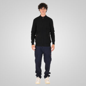 262KNIT-8077 KNITS FULL-ZIP (SPECIAL KNITTING) BLACK