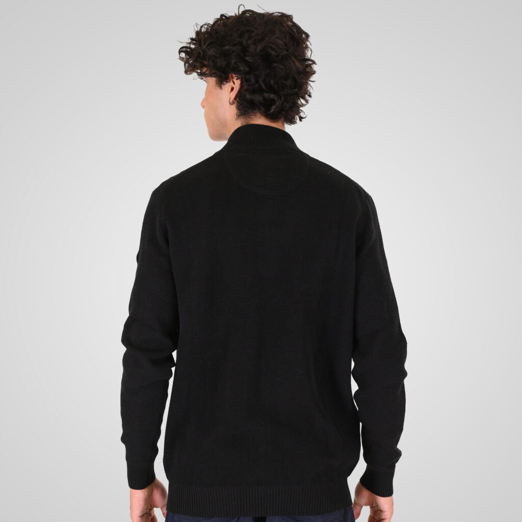 262KNIT-8077 KNITS FULL-ZIP (SPECIAL KNITTING) BLACK