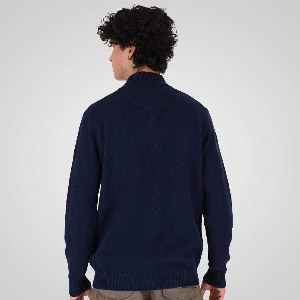 262KNIT-8077 KNITS FULL-ZIP (SPECIAL KNITTING) BLUE MARINE