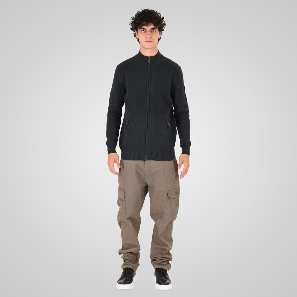 262KNIT-8077 KNITS FULL-ZIP (SPECIAL KNITTING) DEEP FOREST