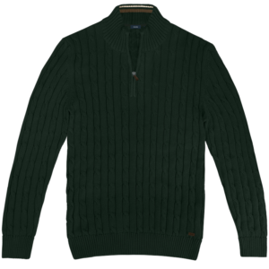 262KNIT-8080 CABLE KNITS FULL-ZIP DEEP FOREST