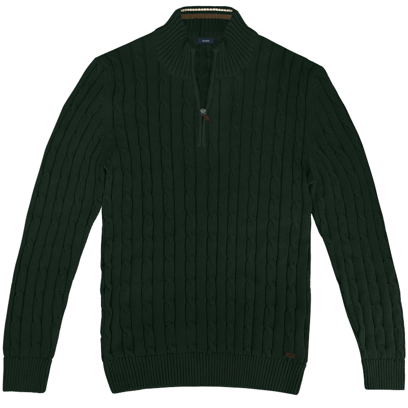 262KNIT-8080 CABLE KNITS FULL-ZIP DEEP FOREST