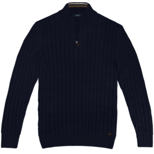 262KNIT-8080 CABLE KNITS FULL-ZIP NAVY