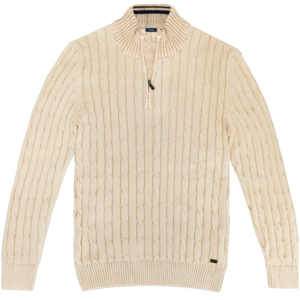 262KNIT-8080 CABLE KNITS FULL-ZIP OFF WHITE