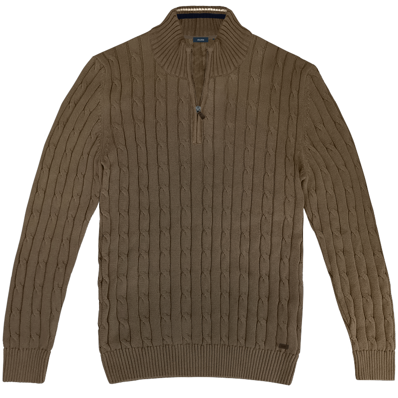 262KNIT-8080 CABLE KNITS FULL-ZIP PURO