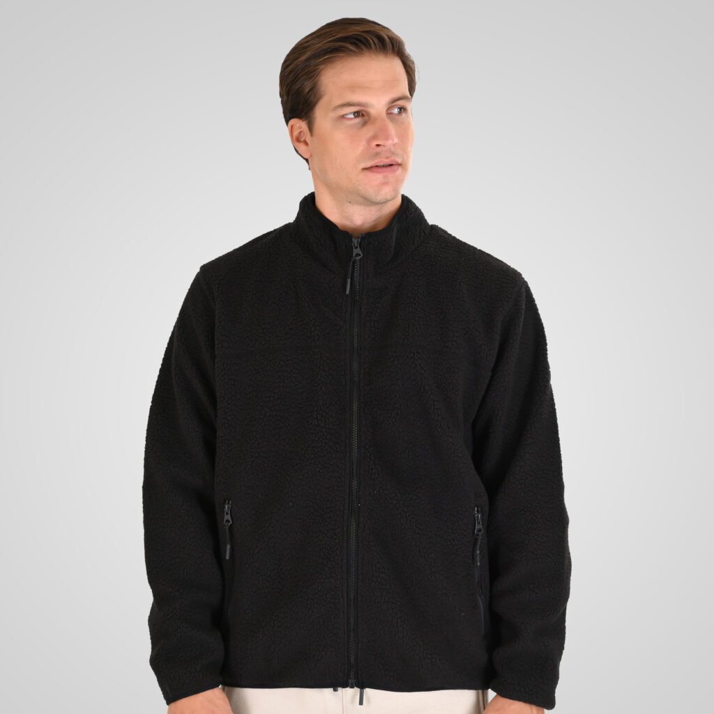 262MFT-7085 SHERPA FULL ZIP WITH ZIP BODY POCKETS BLACK