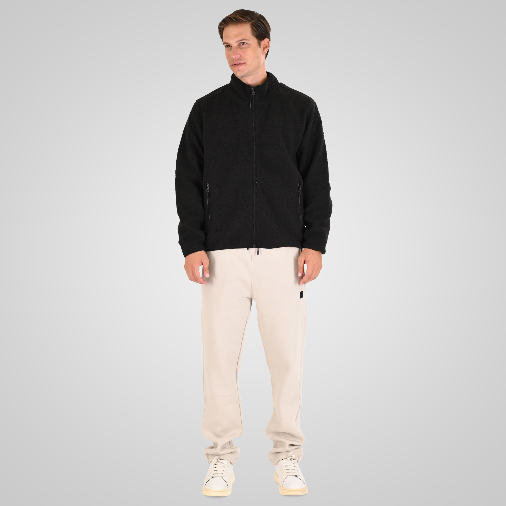 262MFT-7085 SHERPA FULL ZIP WITH ZIP BODY POCKETS BLACK - Image 2