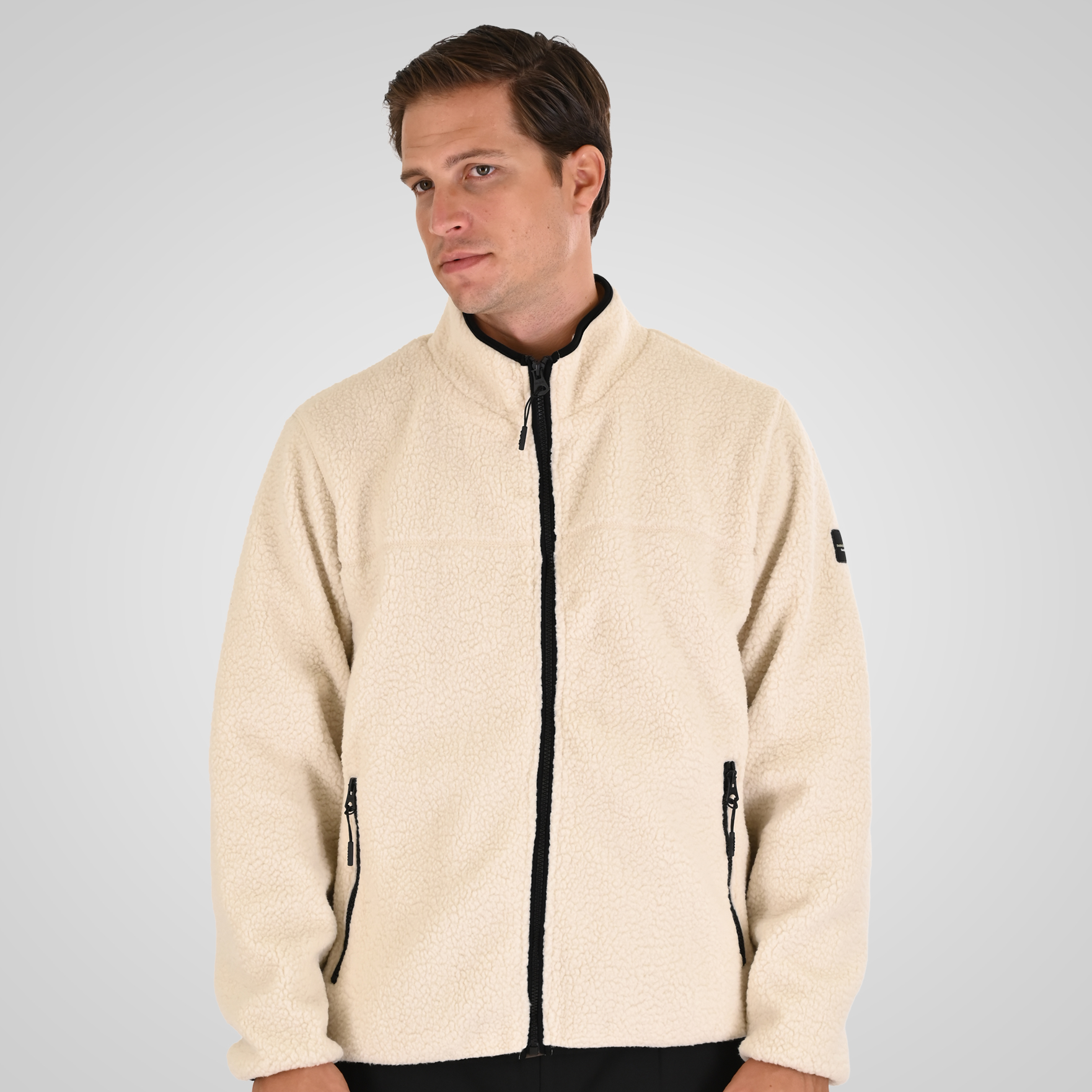 262MFT-7085 SHERPA FULL ZIP WITH ZIP BODY POCKETS OFF WHITE - Image 1