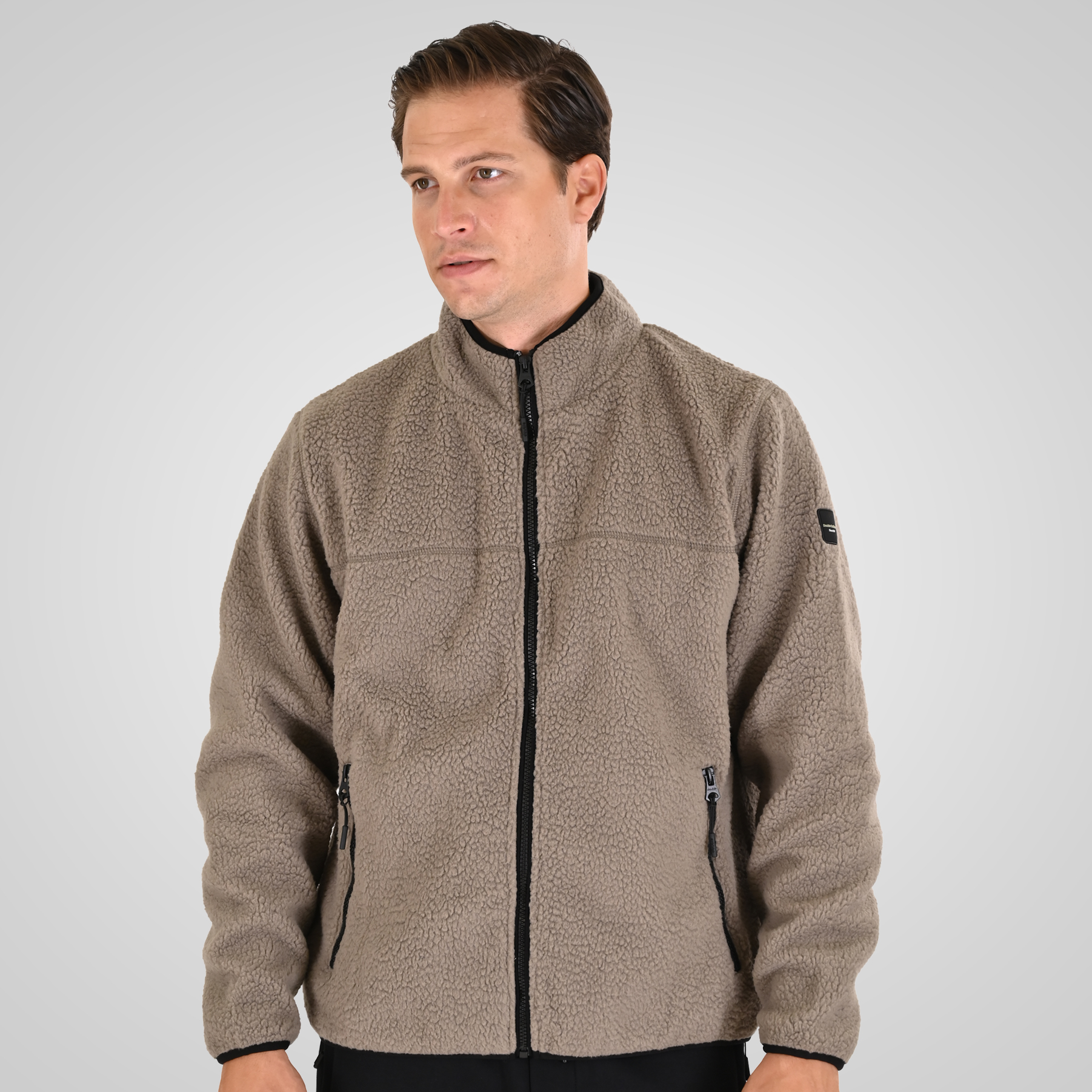 262MFT-7085 SHERPA FULL ZIP WITH ZIP BODY POCKETS TAUPE - Image 1