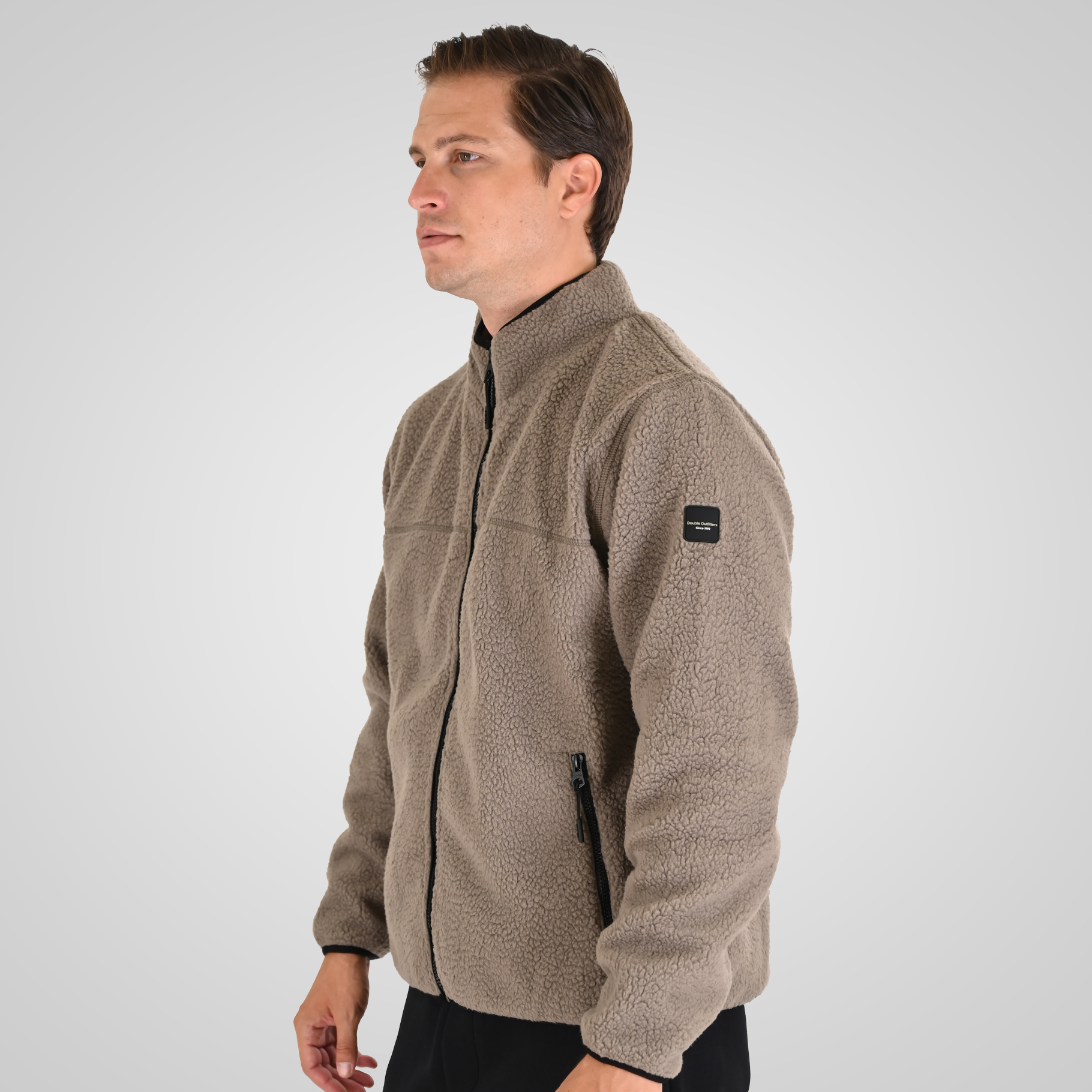 262MFT-7085 SHERPA FULL ZIP WITH ZIP BODY POCKETS TAUPE - Image 3