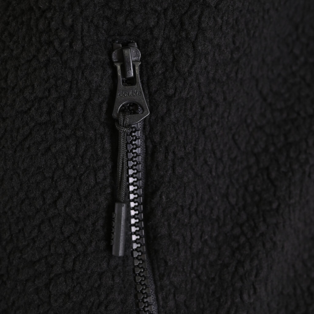 262MFT-7086 SHERPA SLEEVELESS FULL ZIP WITH CHEST EMBROIDERY BLACK