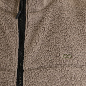 262MFT-7086 SHERPA SLEEVELESS FULL ZIP WITH CHEST EMBROIDERY TAUPE - Image 5