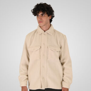 262MFT-7087 SHERPA OVERSHIRT WITH CHEST POCKETS OFF WHITE