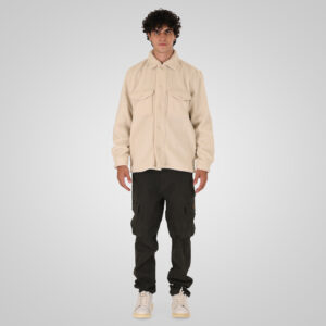262MFT-7087 SHERPA OVERSHIRT WITH CHEST POCKETS OFF WHITE