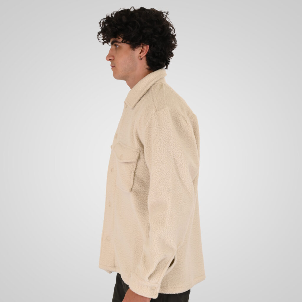 262MFT-7087 SHERPA OVERSHIRT WITH CHEST POCKETS OFF WHITE