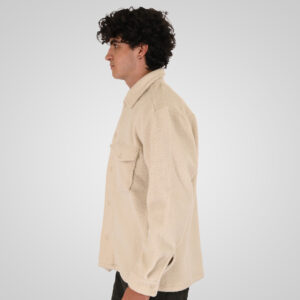 262MFT-7087 SHERPA OVERSHIRT WITH CHEST POCKETS OFF WHITE - Image 3