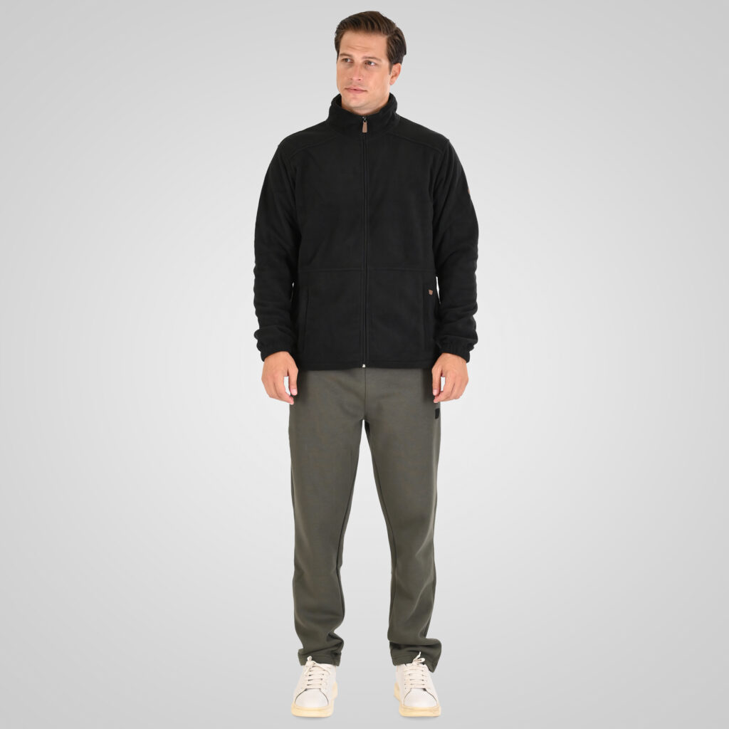 262MFT-7088 POLAR FLEECE TOP FULL-ZIP BLACK