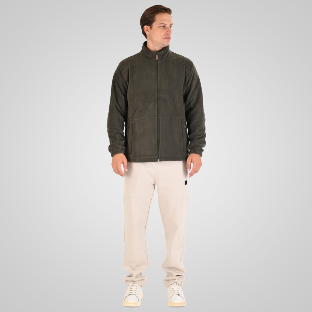 262MFT-7088 POLAR FLEECE TOP FULL-ZIP KHAKI