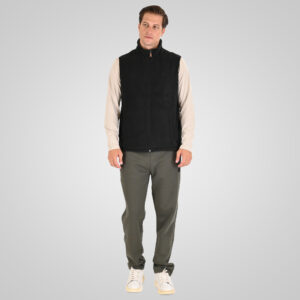262MFT-7089 SLEEVELESS POLAR FLEECE TOP FULL-ZIP BLACK