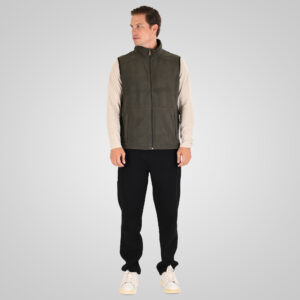 262MFT-7089 SLEEVELESS POLAR FLEECE TOP FULL-ZIP KHAKI