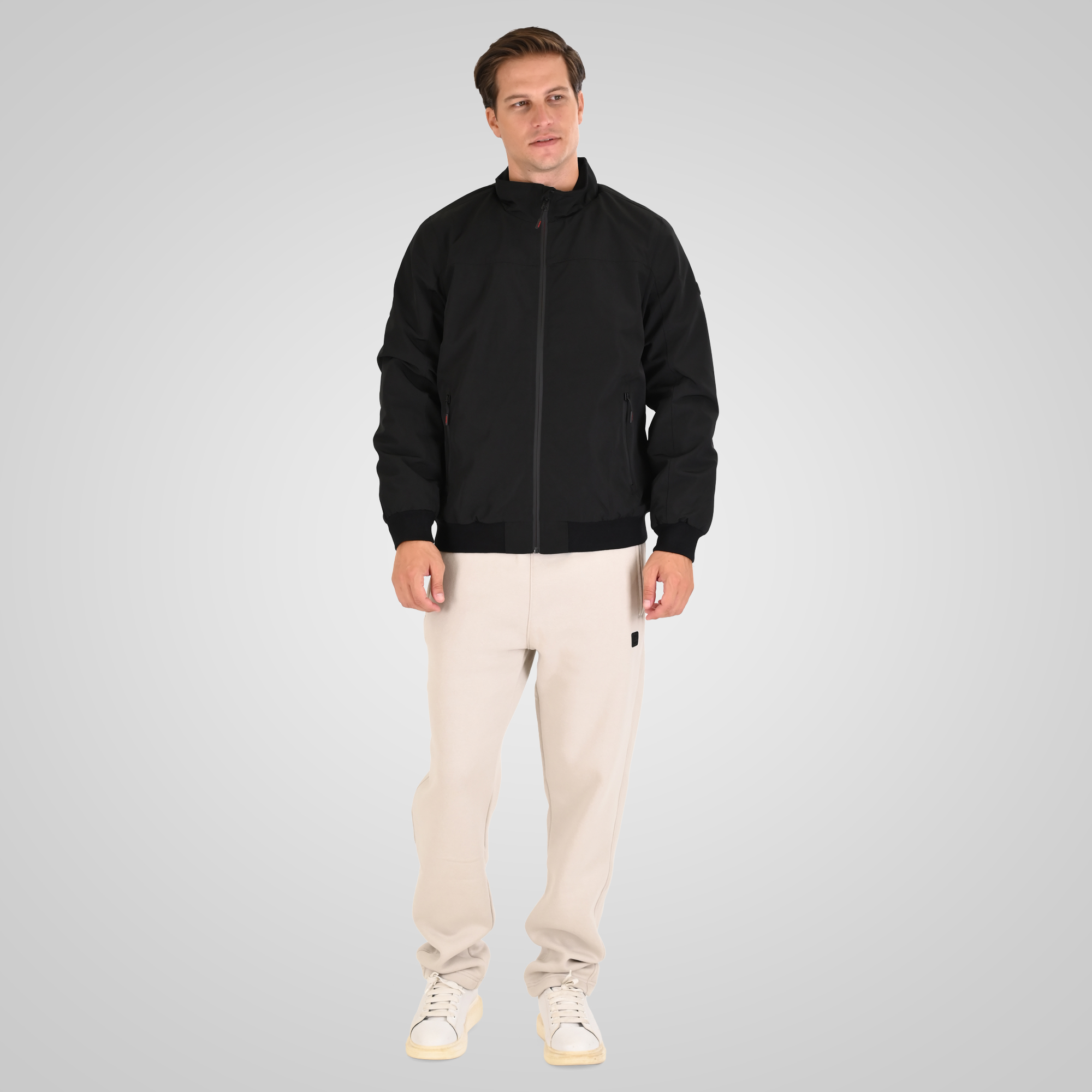 262MJK-2115 JACKETS BOMBER WITH FLEECE INSIDE BLACK - Image 2