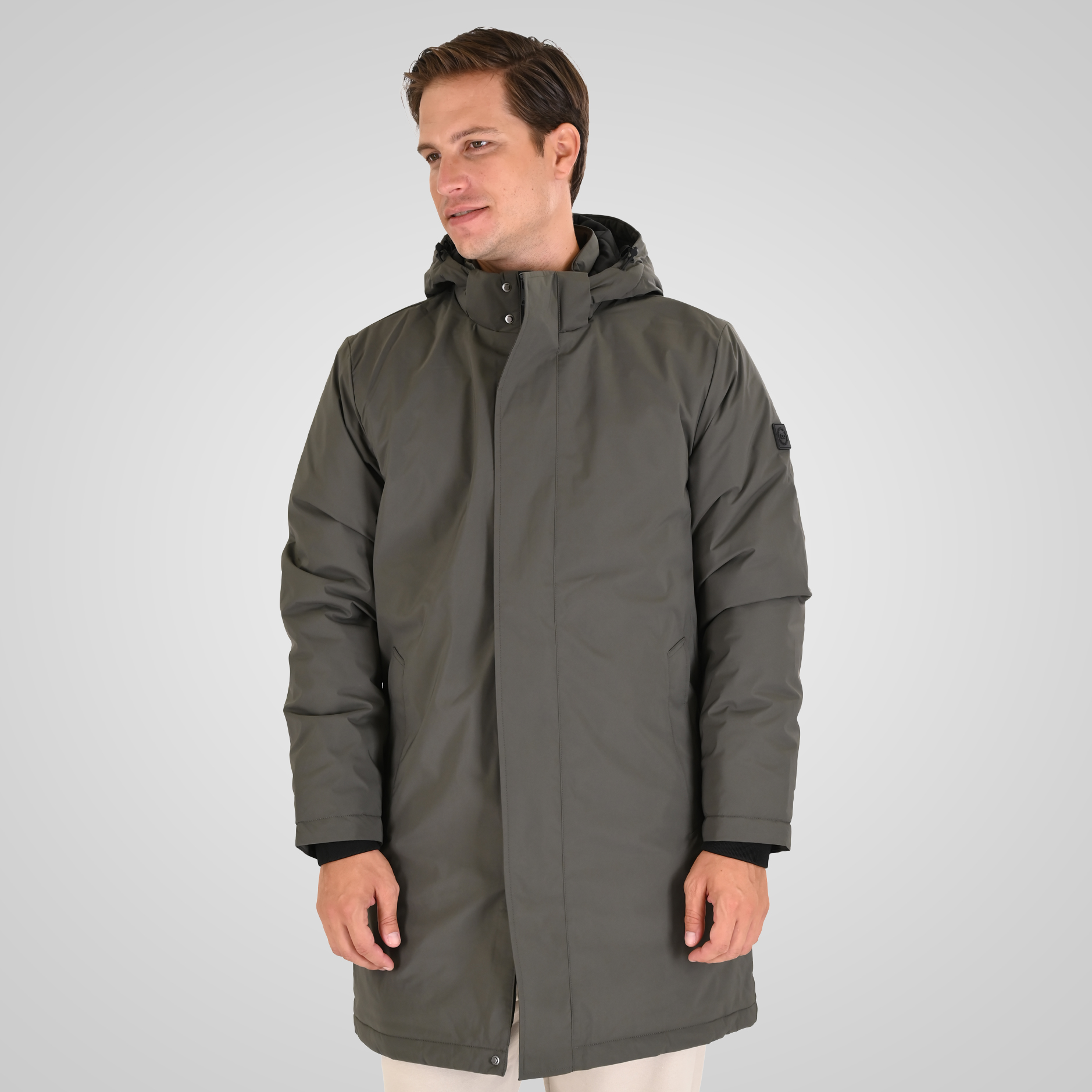 262MJK-2118 JACKETS LONG LENGTH GREY GREEN - Image 1