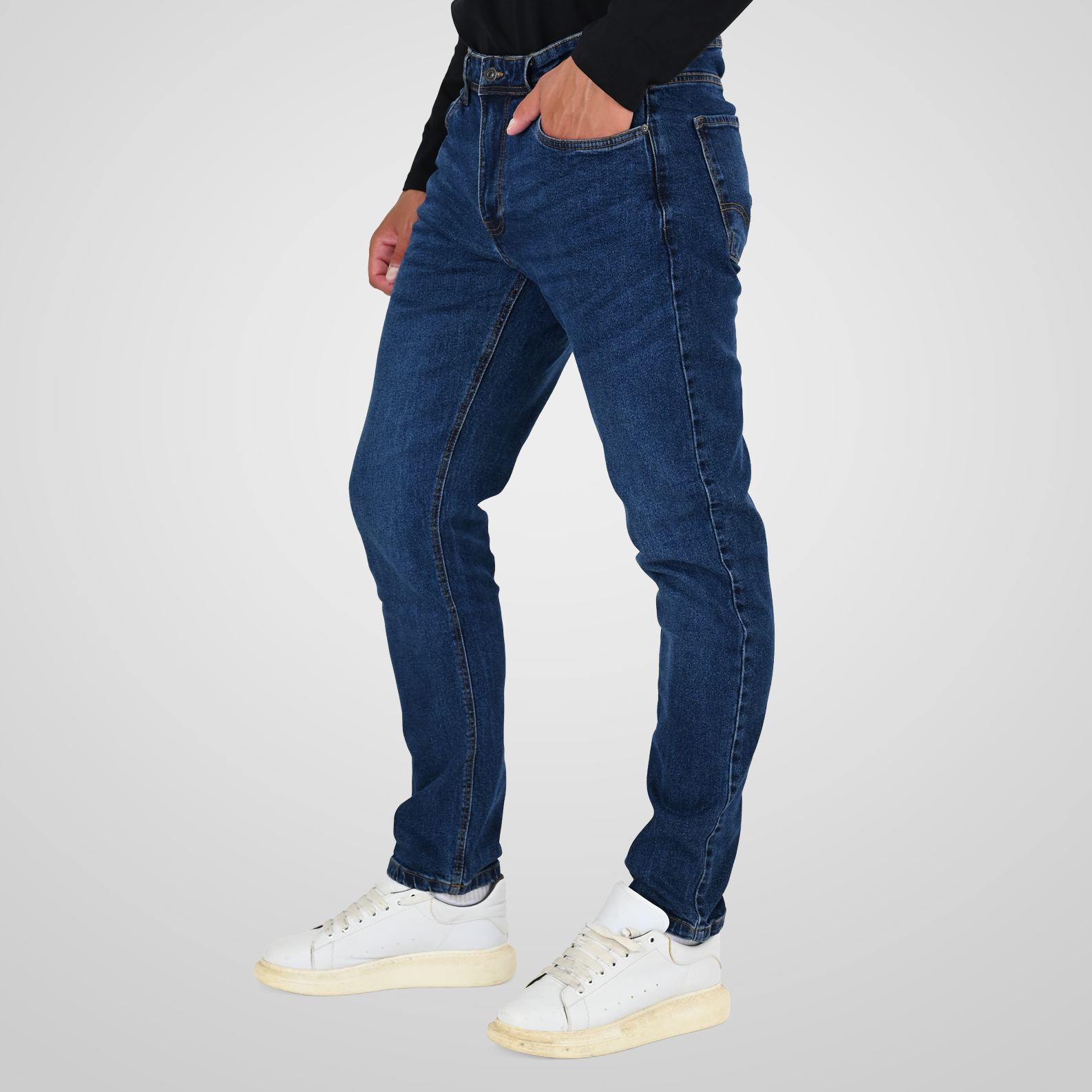 262MJP-4136 PANTS DENIM MD BLUE DENIM - Image 3