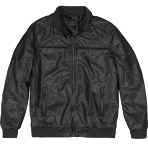 262MLJK-2128 BOMBER JACKETS PU LEATHER BLACK