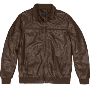 262MLJK-2128 BOMBER JACKETS PU LEATHER TABAC