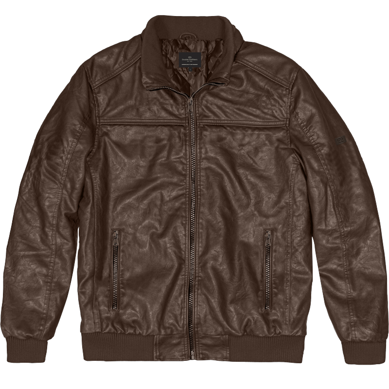 262MLJK-2128 BOMBER JACKETS PU LEATHER TABAC