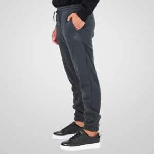 262MPAN-6055 JOGGER PANTS WITH ELASTIC WAISTBAND AND HEM WITH DENSE EMBROIDERY (BRUSHED FLEECE) ANTHRACITE - Image 3