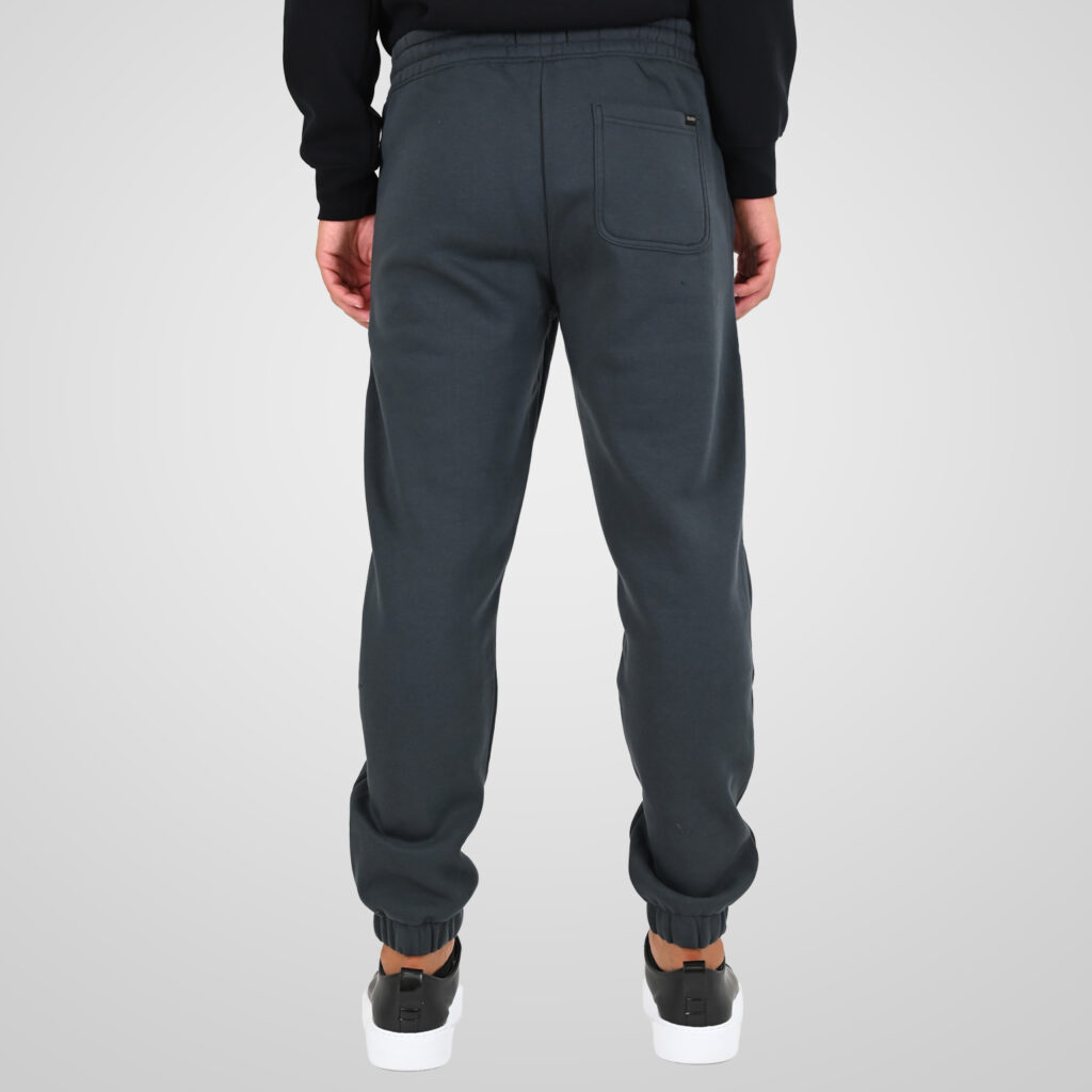 262MPAN-6055 JOGGER PANTS WITH ELASTIC WAISTBAND AND HEM WITH DENSE EMBROIDERY (BRUSHED FLEECE) ANTHRACITE