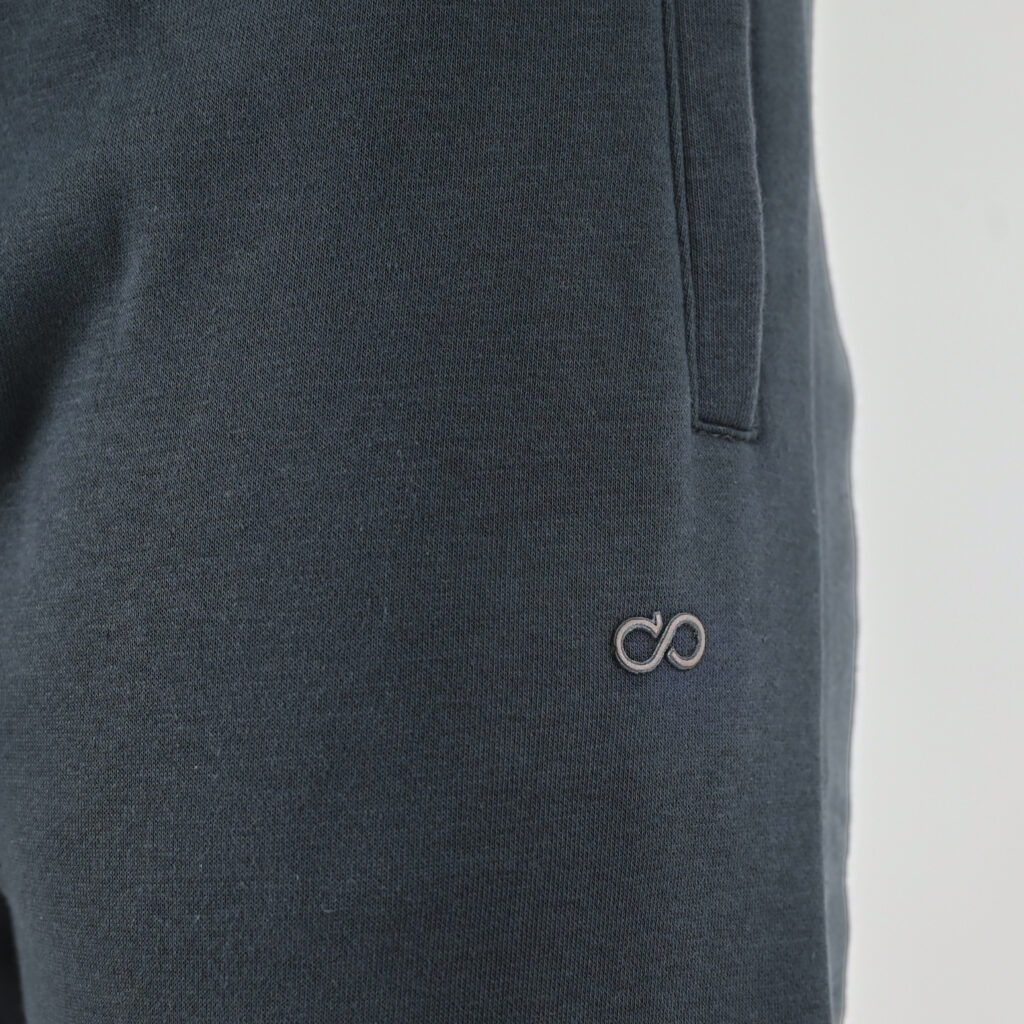 262MPAN-6055 JOGGER PANTS WITH ELASTIC WAISTBAND AND HEM WITH DENSE EMBROIDERY (BRUSHED FLEECE) ANTHRACITE