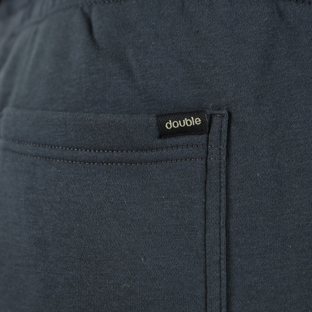 262MPAN-6055 JOGGER PANTS WITH ELASTIC WAISTBAND AND HEM WITH DENSE EMBROIDERY (BRUSHED FLEECE) ANTHRACITE