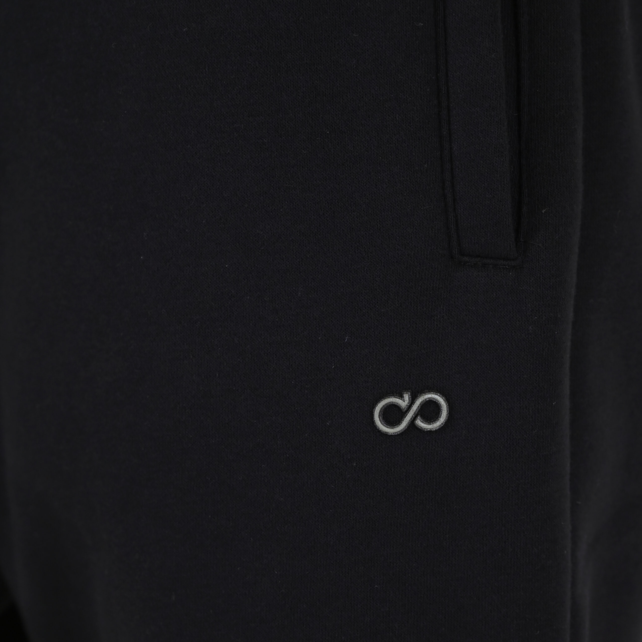 262MPAN-6055 JOGGER PANTS WITH ELASTIC WAISTBAND AND HEM WITH DENSE EMBROIDERY (BRUSHED FLEECE) BLACK - Image 4