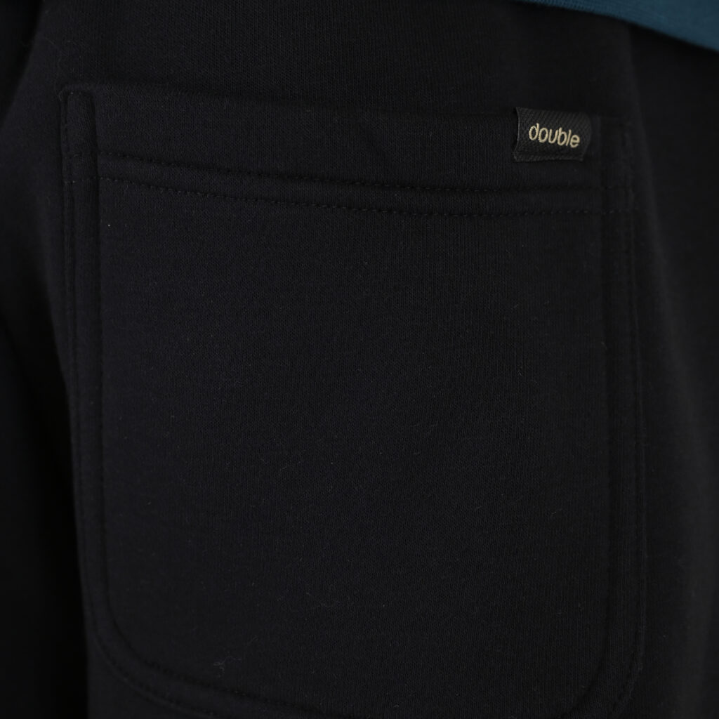 262MPAN-6055 JOGGER PANTS WITH ELASTIC WAISTBAND AND HEM WITH DENSE EMBROIDERY (BRUSHED FLEECE) BLACK