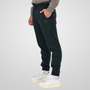 262MPAN-6055 JOGGER PANTS WITH ELASTIC WAISTBAND AND HEM WITH DENSE EMBROIDERY (BRUSHED FLEECE) FOREST GREEN - Image 3