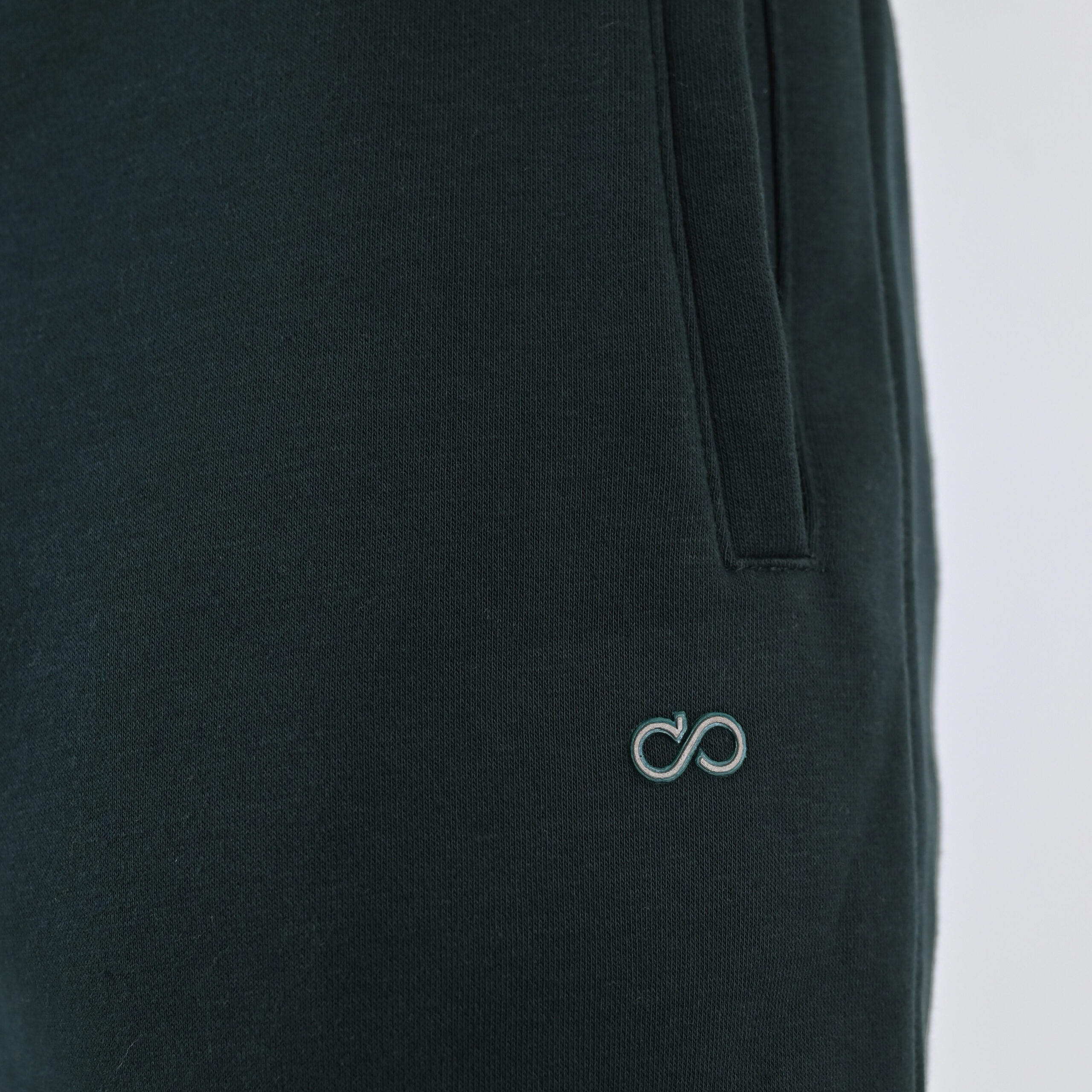 262MPAN-6055 JOGGER PANTS WITH ELASTIC WAISTBAND AND HEM WITH DENSE EMBROIDERY (BRUSHED FLEECE) FOREST GREEN - Image 5
