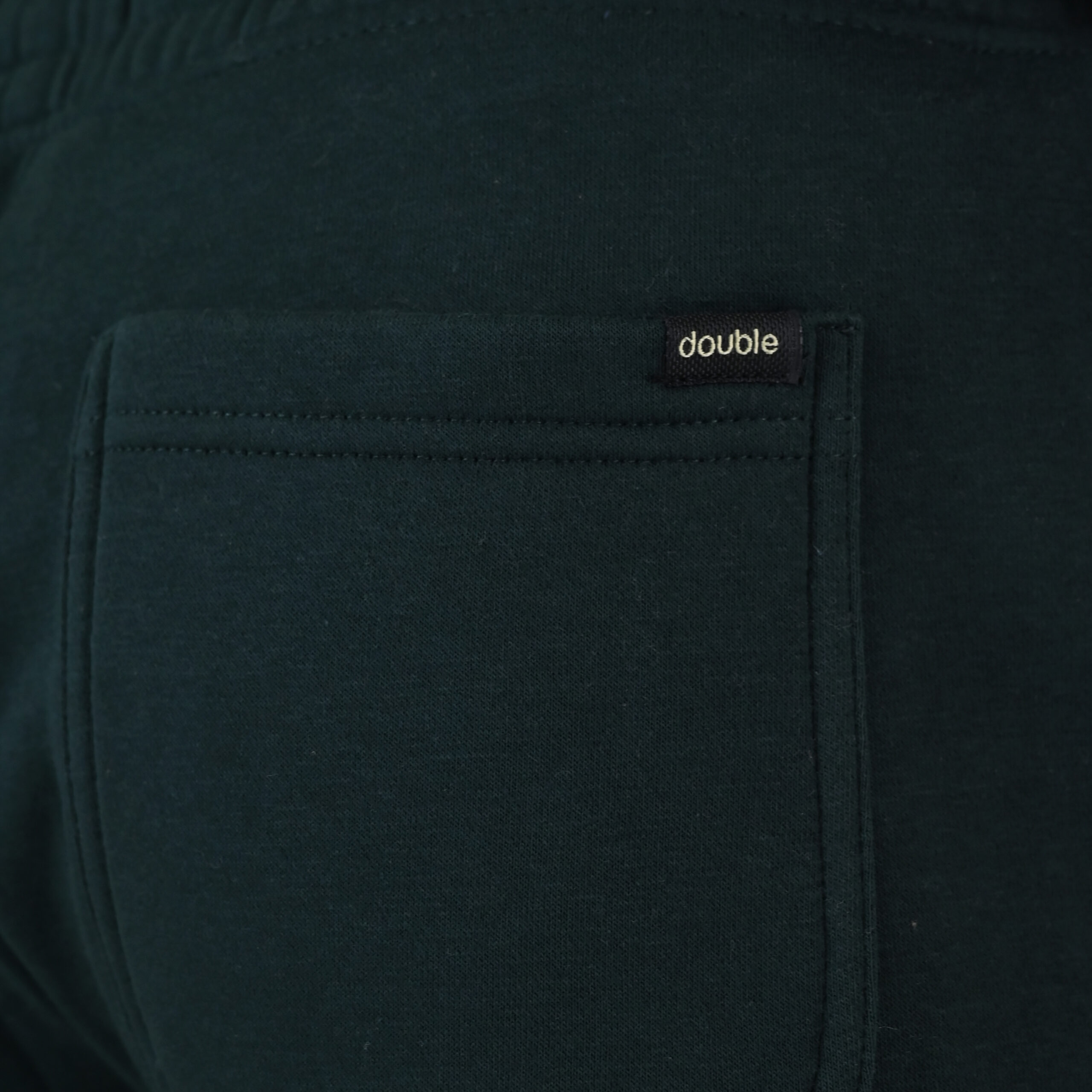 262MPAN-6055 JOGGER PANTS WITH ELASTIC WAISTBAND AND HEM WITH DENSE EMBROIDERY (BRUSHED FLEECE) FOREST GREEN - Image 6