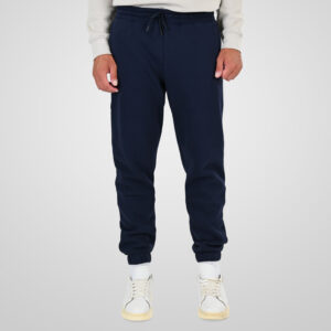 262MPAN-6055 JOGGER PANTS WITH ELASTIC WAISTBAND AND HEM WITH DENSE EMBROIDERY (BRUSHED FLEECE) NAVY