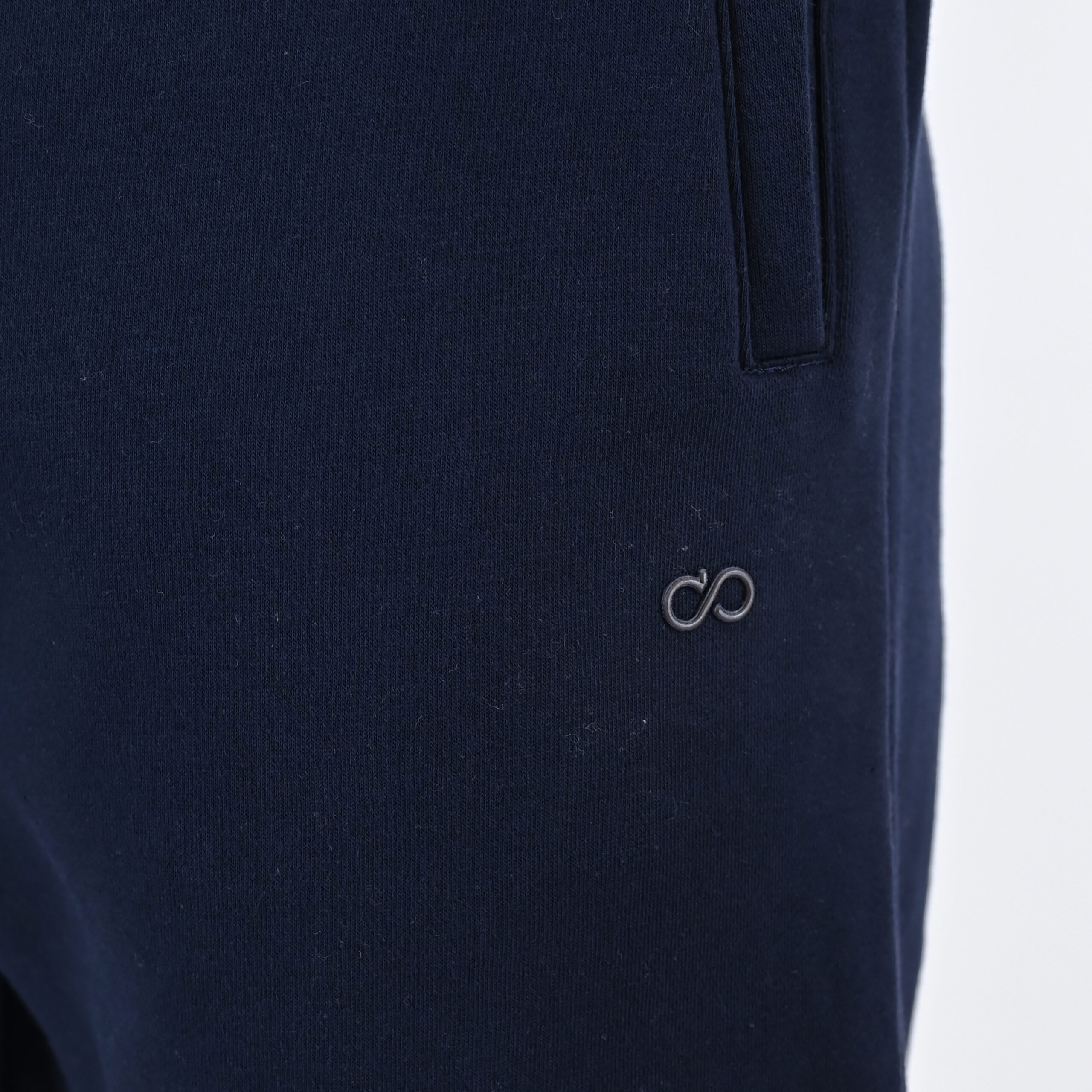 262MPAN-6055 JOGGER PANTS WITH ELASTIC WAISTBAND AND HEM WITH DENSE EMBROIDERY (BRUSHED FLEECE) NAVY - Image 5