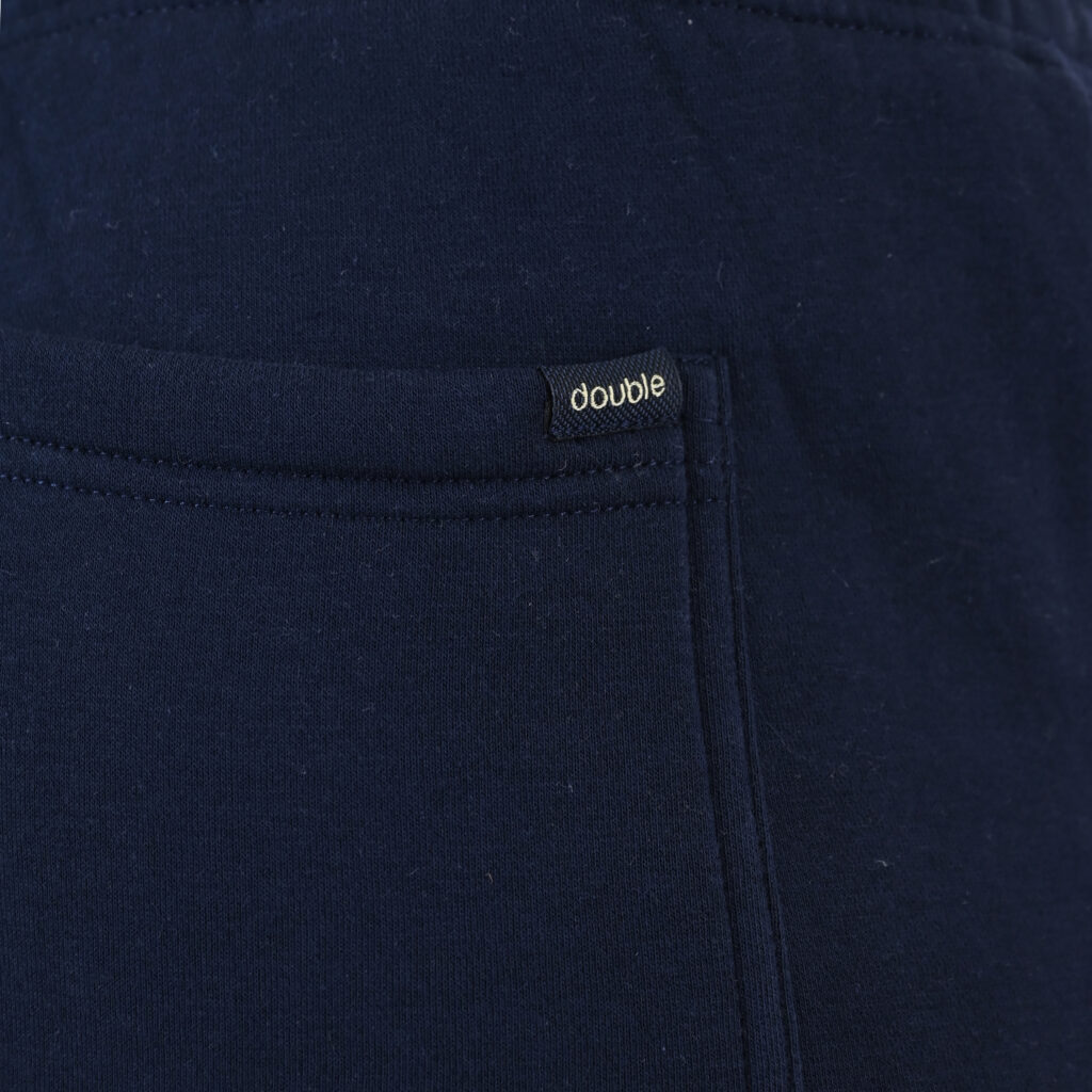 262MPAN-6055 JOGGER PANTS WITH ELASTIC WAISTBAND AND HEM WITH DENSE EMBROIDERY (BRUSHED FLEECE) NAVY