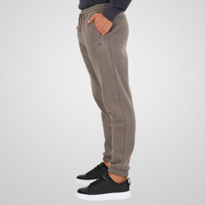 262MPAN-6055 JOGGER PANTS WITH ELASTIC WAISTBAND AND HEM WITH DENSE EMBROIDERY (BRUSHED FLEECE) TAUPE - Image 3