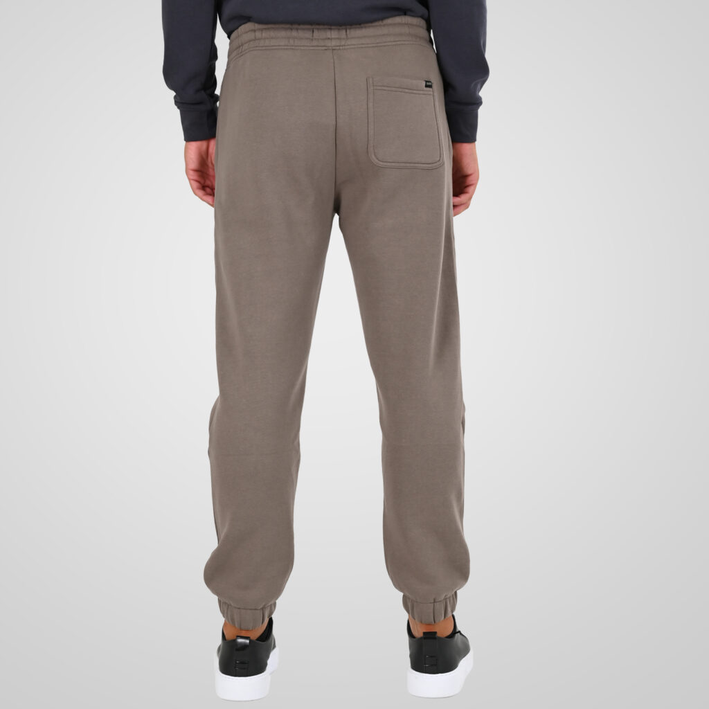 262MPAN-6055 JOGGER PANTS WITH ELASTIC WAISTBAND AND HEM WITH DENSE EMBROIDERY (BRUSHED FLEECE) TAUPE