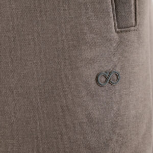 262MPAN-6055 JOGGER PANTS WITH ELASTIC WAISTBAND AND HEM WITH DENSE EMBROIDERY (BRUSHED FLEECE) TAUPE - Image 5