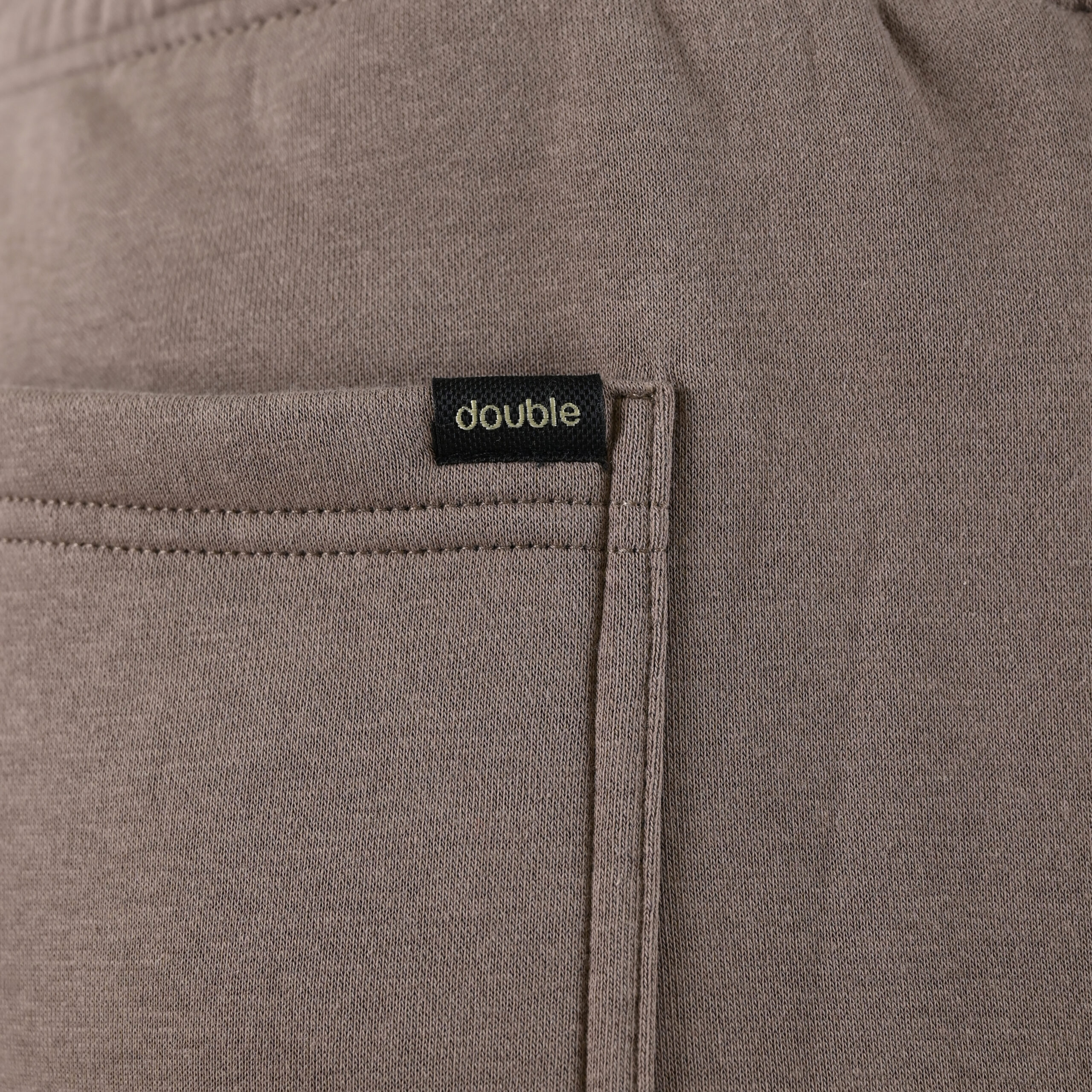 262MPAN-6055 JOGGER PANTS WITH ELASTIC WAISTBAND AND HEM WITH DENSE EMBROIDERY (BRUSHED FLEECE) TAUPE - Image 6