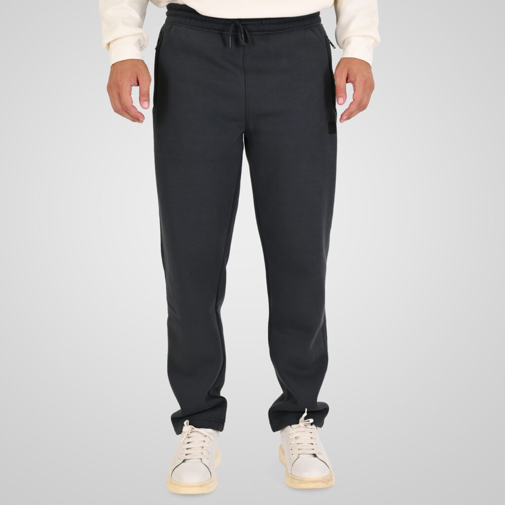 262MPAN-6056 JOGGER PANTS WITH ELASTIC WAISTBAND WITH ZIPPER POCKETS (BRUSHED FLEECE) ANTHRACITE