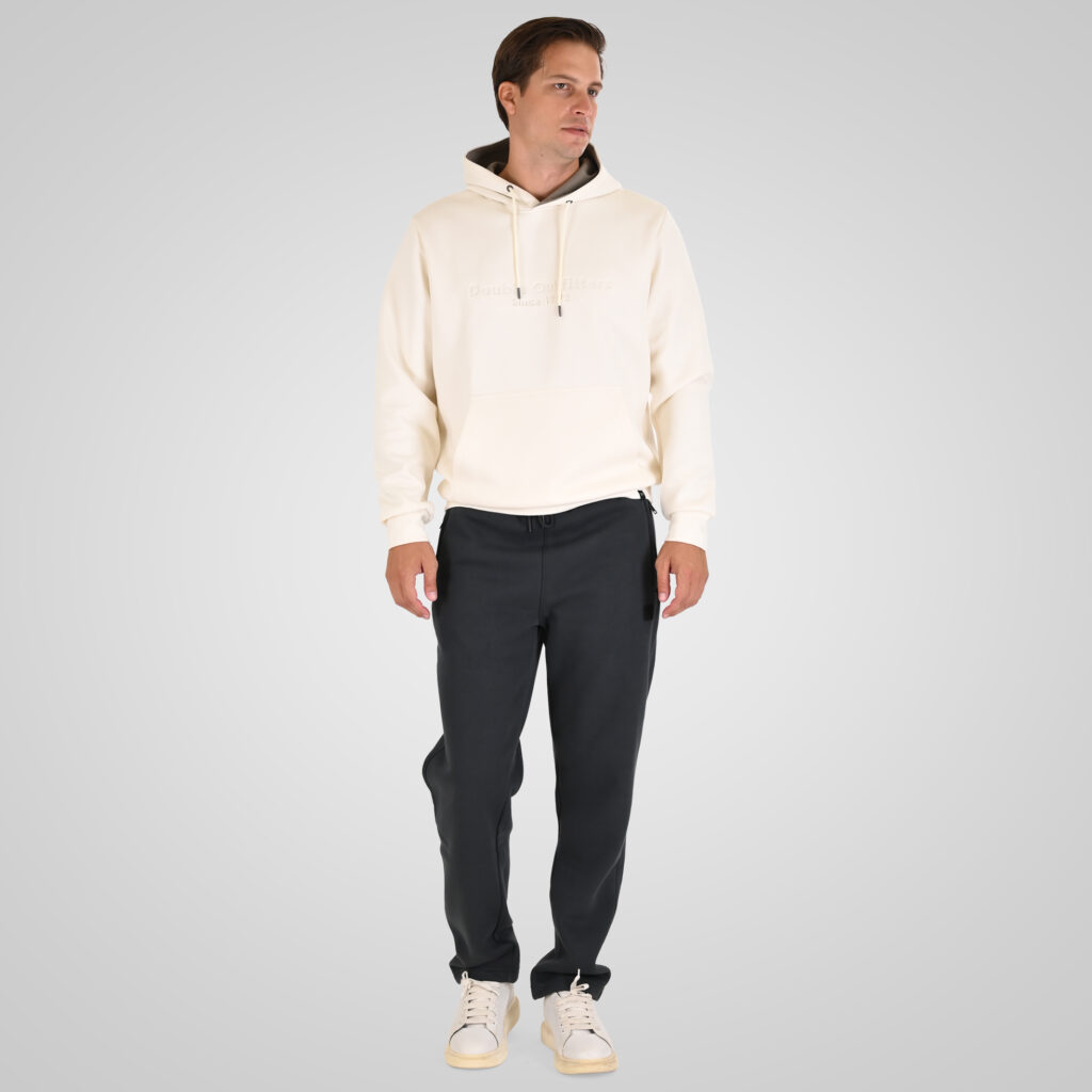 262MPAN-6056 JOGGER PANTS WITH ELASTIC WAISTBAND WITH ZIPPER POCKETS (BRUSHED FLEECE) ANTHRACITE