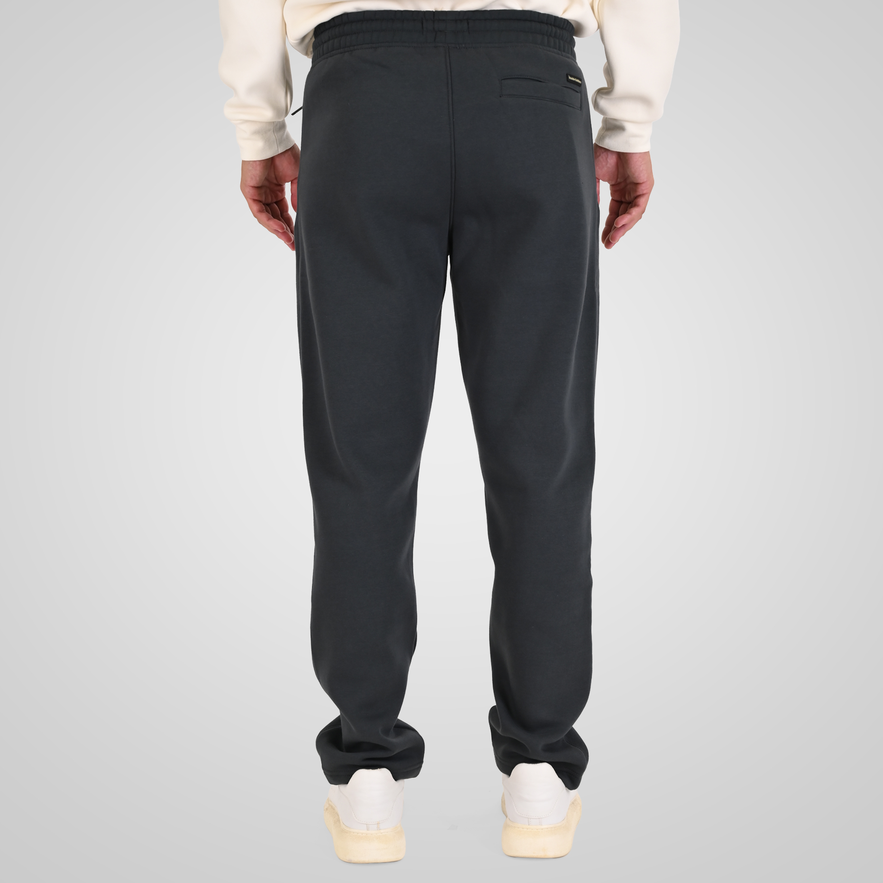 262MPAN-6056 JOGGER PANTS WITH ELASTIC WAISTBAND WITH ZIPPER POCKETS (BRUSHED FLEECE) ANTHRACITE - Image 4
